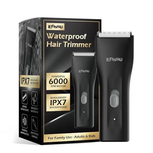 Tondeuse à Cheveux Étanche ENSSU IPX7 Moteur Puissant 6000 RPM Lame en Céramique Durable & Rechargeable USB Pour Adultes et Enfants