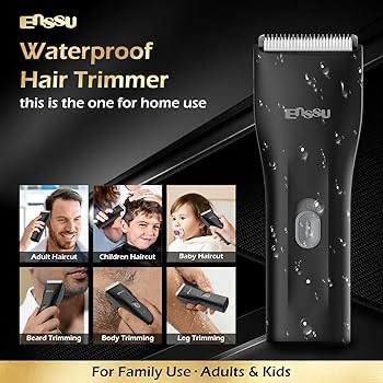 Tondeuse à Cheveux Étanche ENSSU IPX7 Moteur Puissant 6000 RPM Lame en Céramique Durable & Rechargeable USB Pour Adultes et Enfants