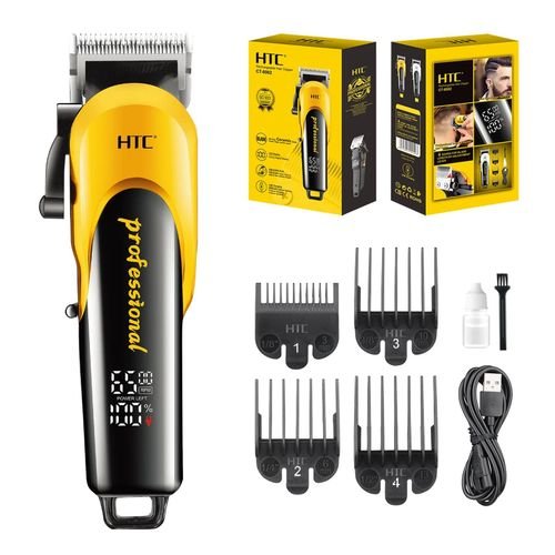 HTC CT-8082 Tondeuse à Cheveux Professionnelle Écran LCD de Luxe Tondeuse Électrique Barbe et Cheveux