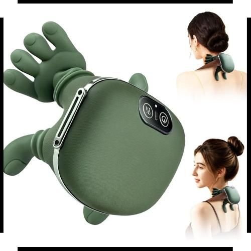 Mini Masseur Cervical Électrique Sans Fil en Forme de Tortue – Appareil de Massage Portable pour Cou et Épaules, Rechargeable USB