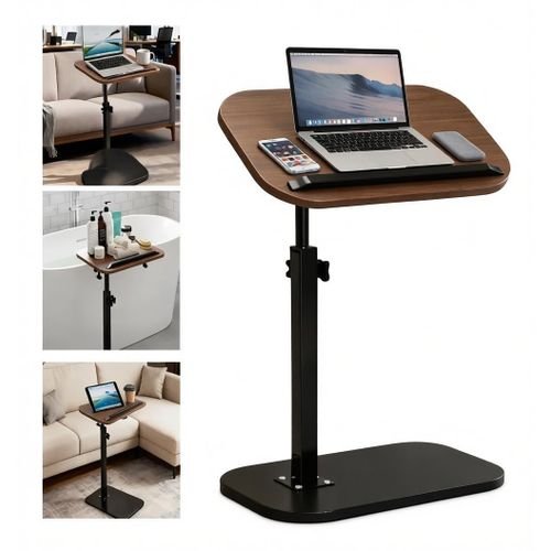 Table d'appoint élégante à Hauteur et angle réglables,,pour canapé,Table en Bois pour PC et Tablette,rotatif à 360 °